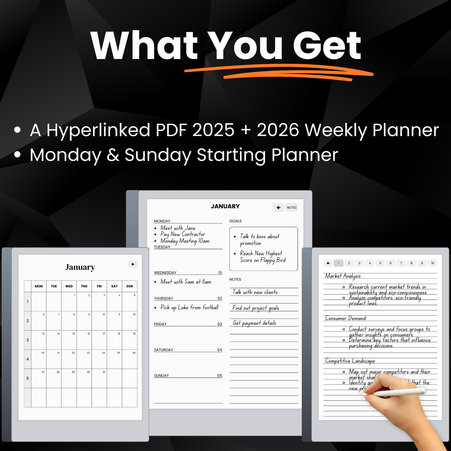 2025 + 2026 Weekly Planner for reMarkable