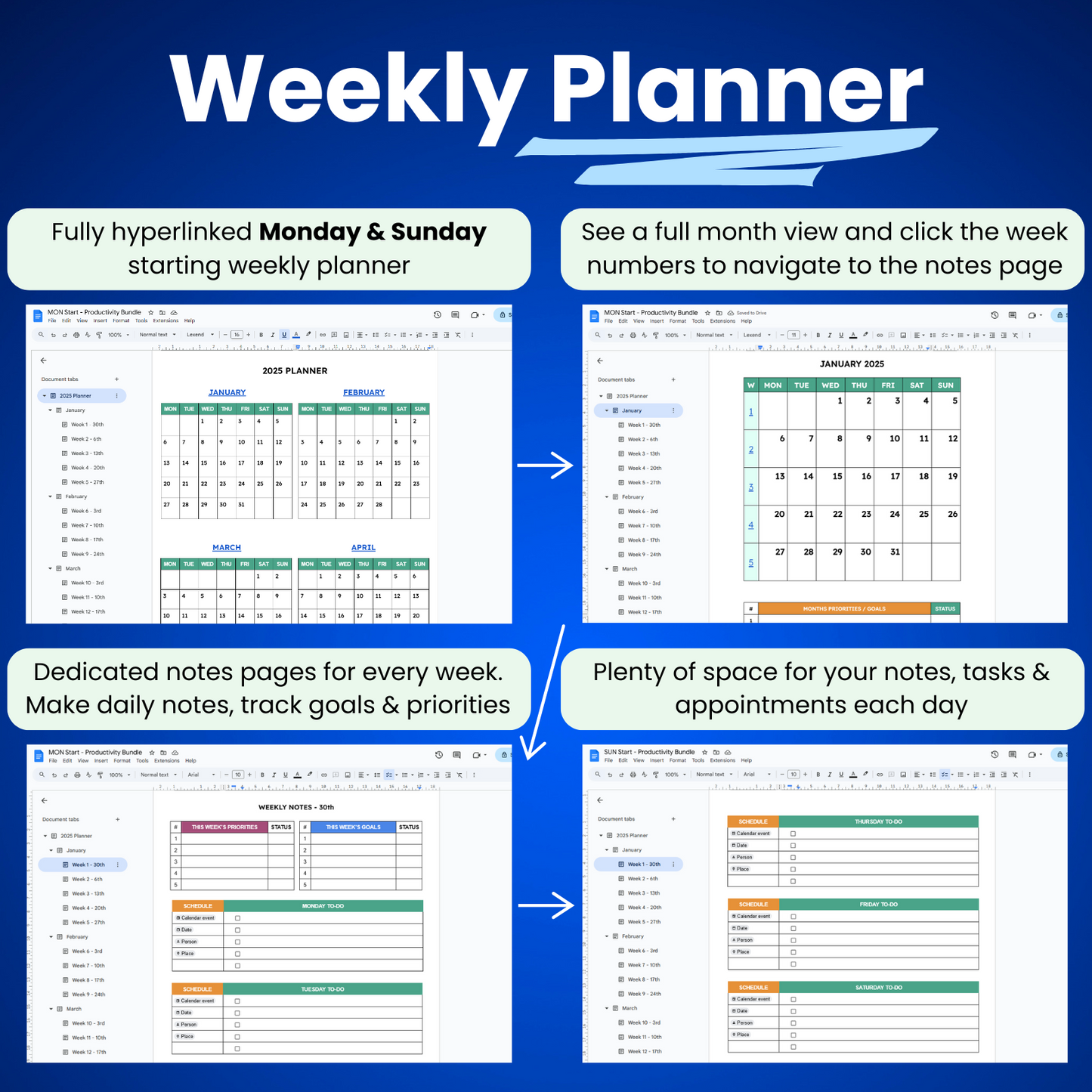 Google Docs Productivity Templates Bundle