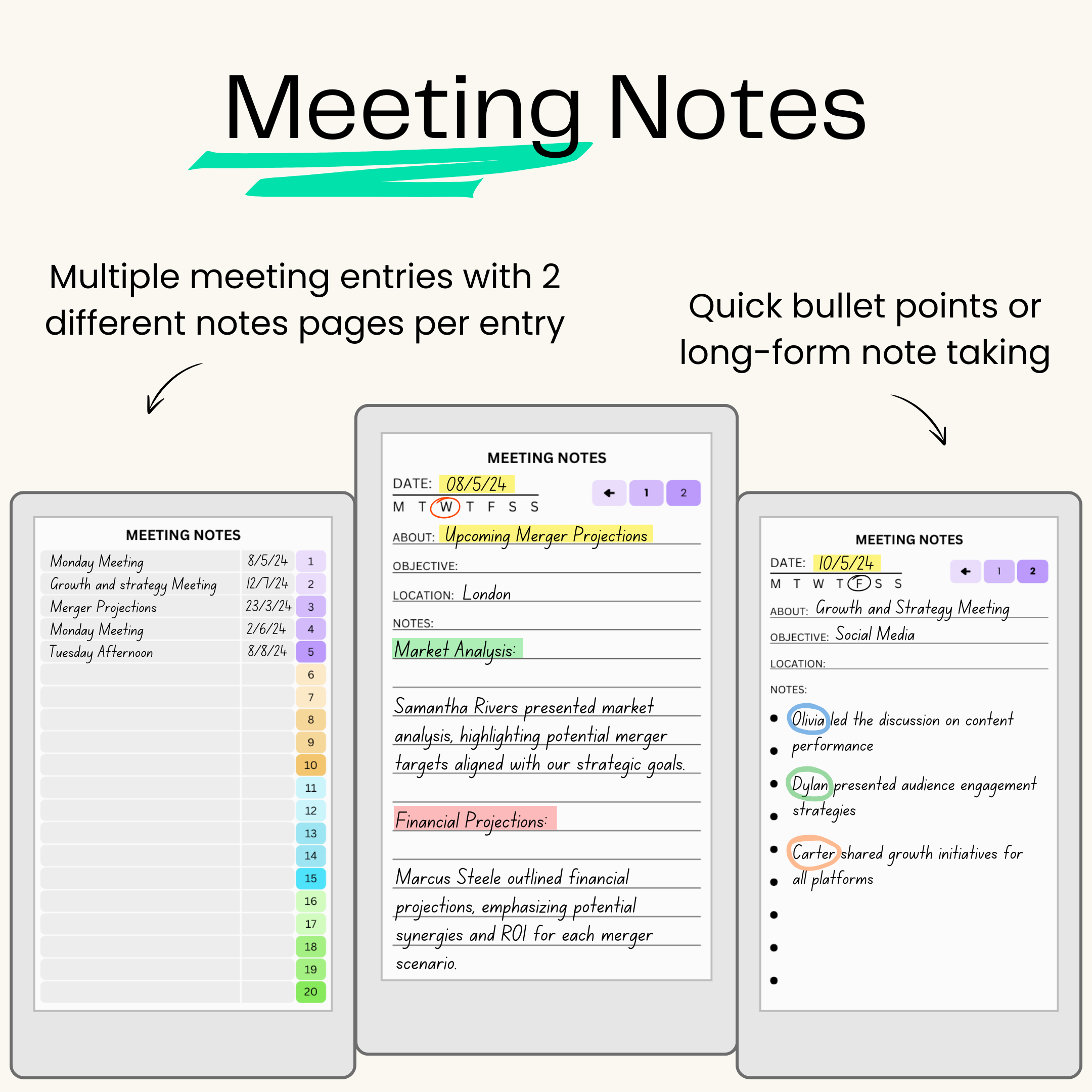 reMarkable Paper Pro Move - Productivity Templates Bundle
