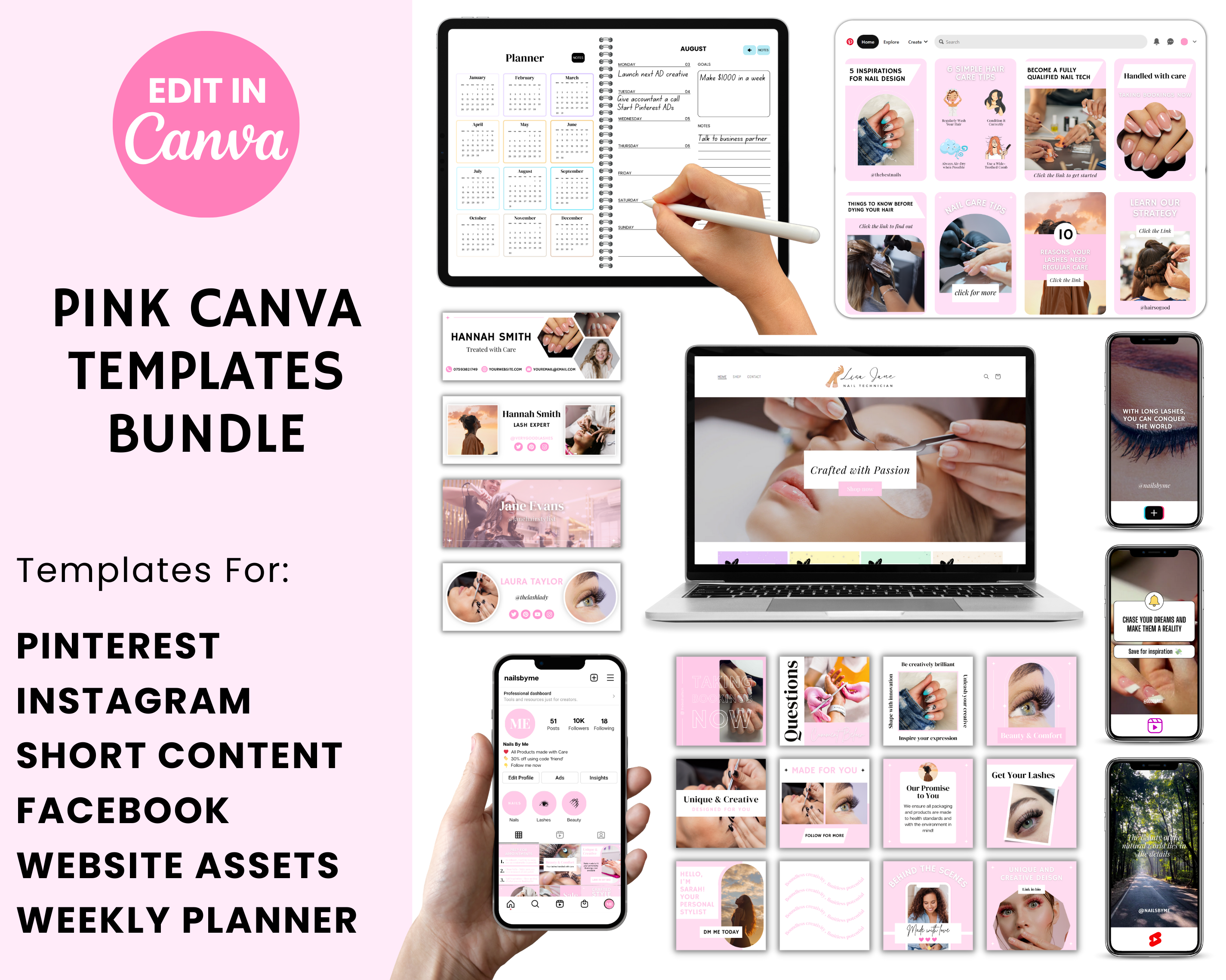Complete Canva Templates Bundle - Pink Theme