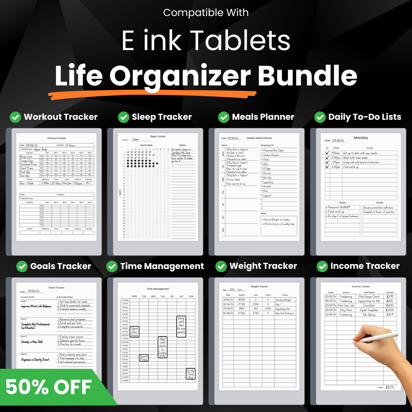 Life Organizer Bundle for E ink Tablets