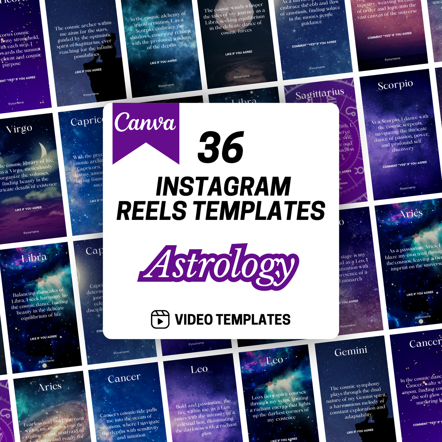 Astrology Instagram Reels Canva Templates