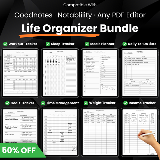 Life Organizer Bundle for Goodnotes / Notability / Any PDF Editor