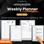 2025 + 2026 Weekly Planner for reMarkable