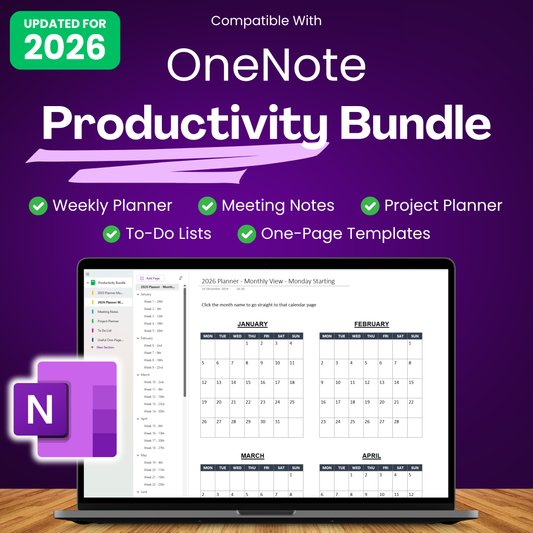 OneNote Productivity Templates Bundle | Now Including 2026