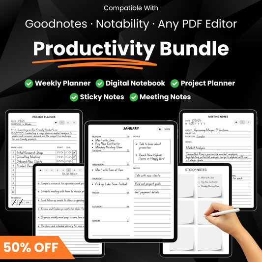 Productivity Bundle for Goodnotes / Any PDF Editor