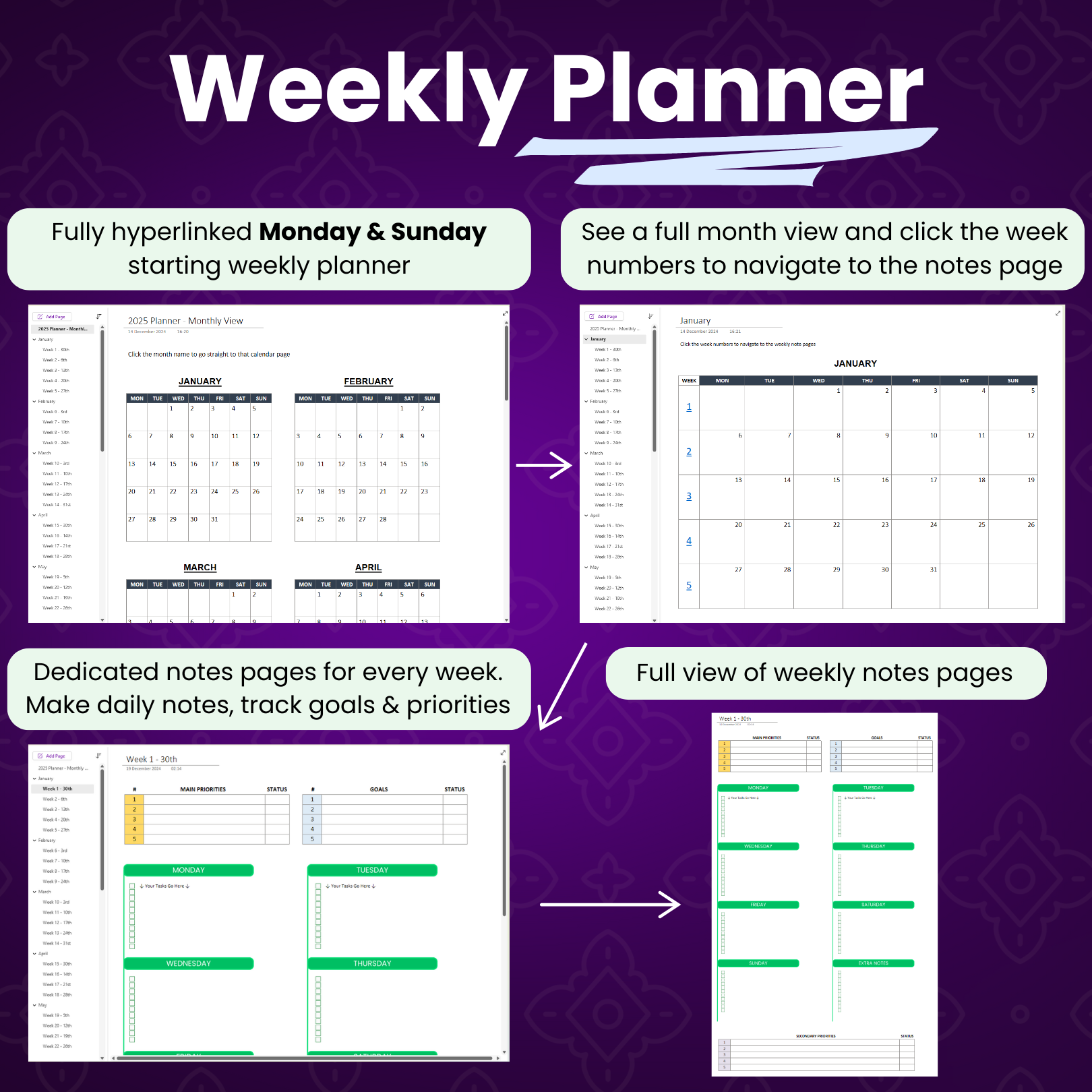 OneNote Weekly Planner