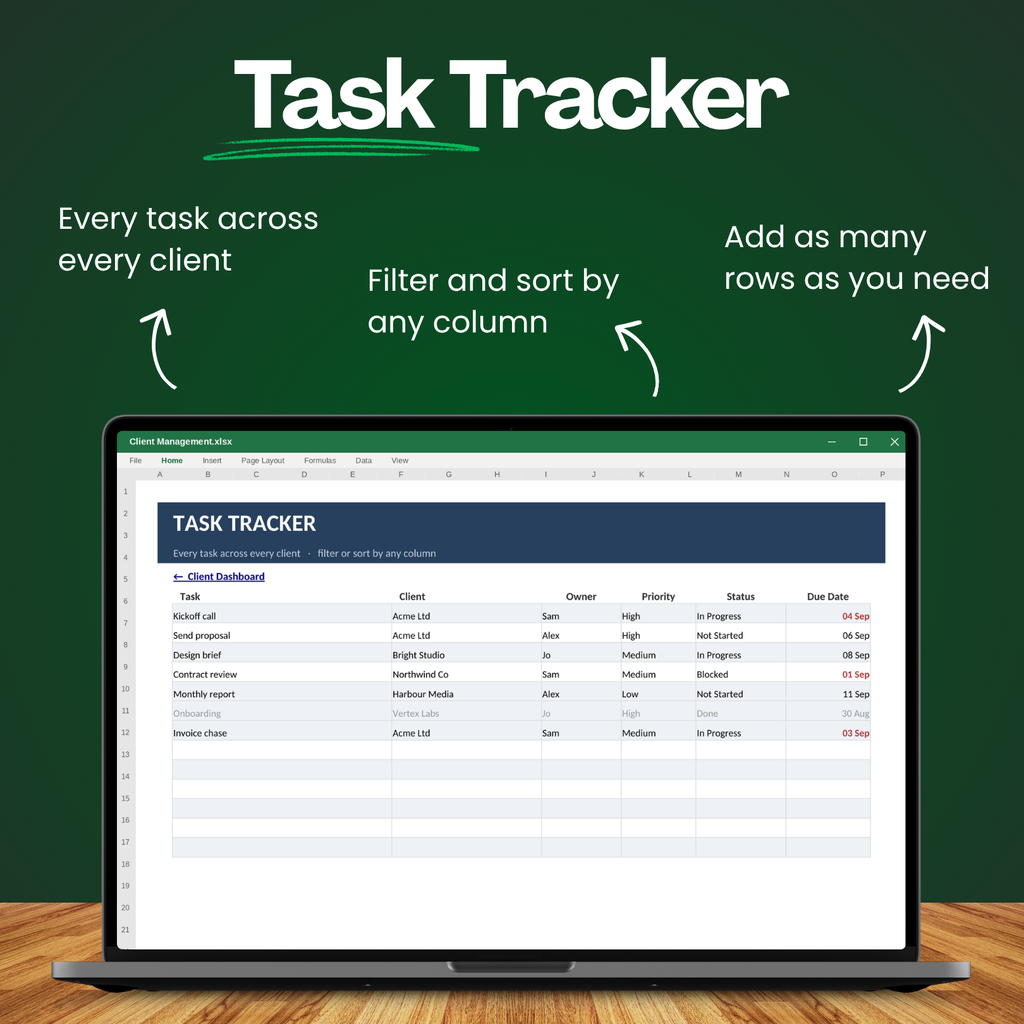 Excel & Sheets Client Management