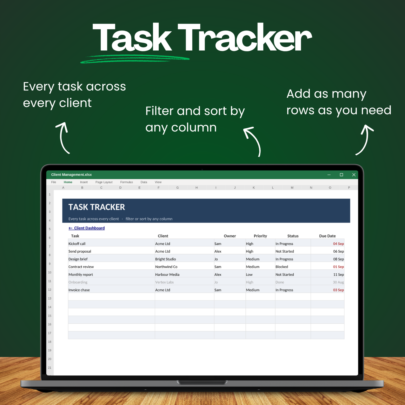 Excel & Sheets Client Management