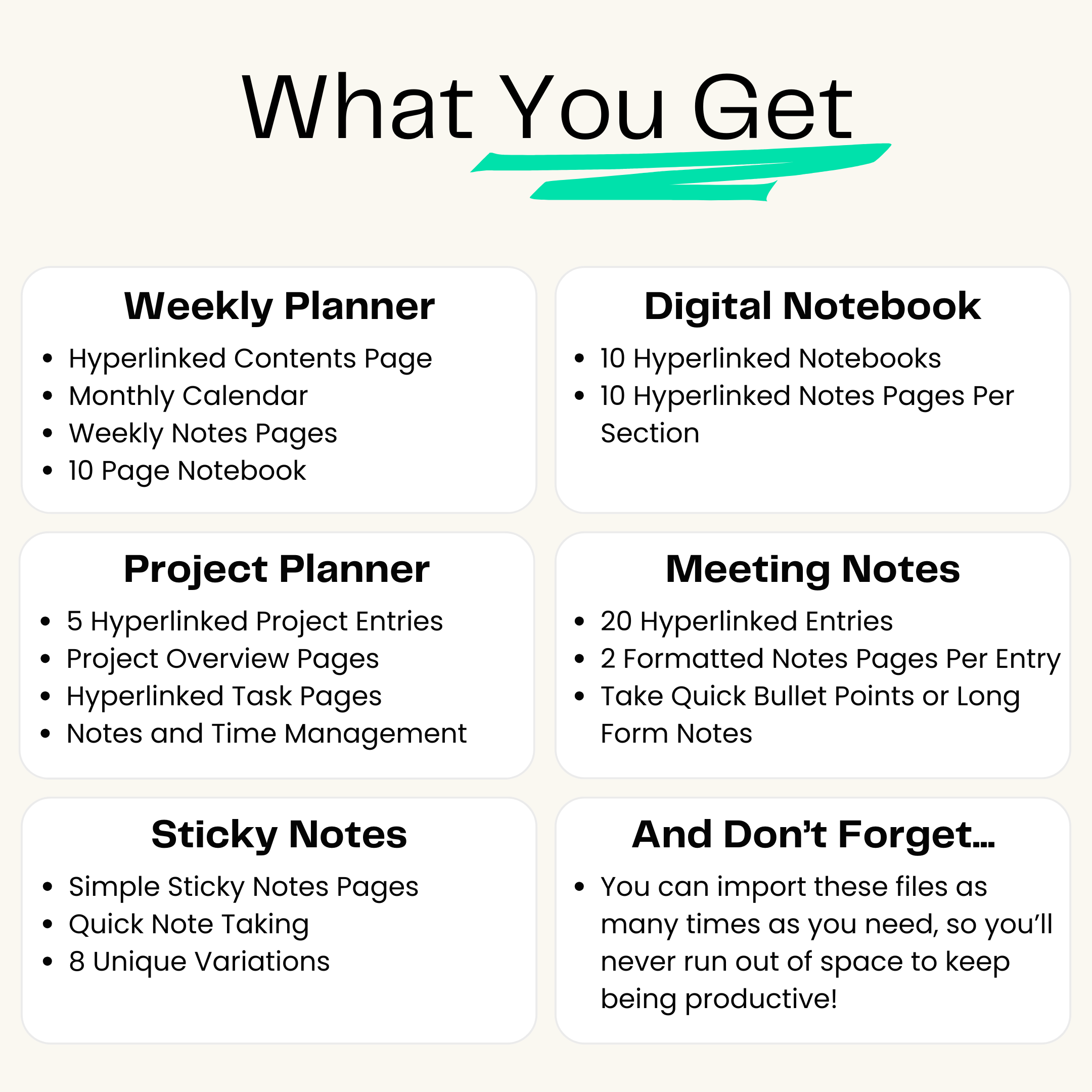 reMarkable Paper Pro Move - Productivity Templates Bundle