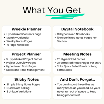 reMarkable Paper Pro Move - Productivity Templates Bundle