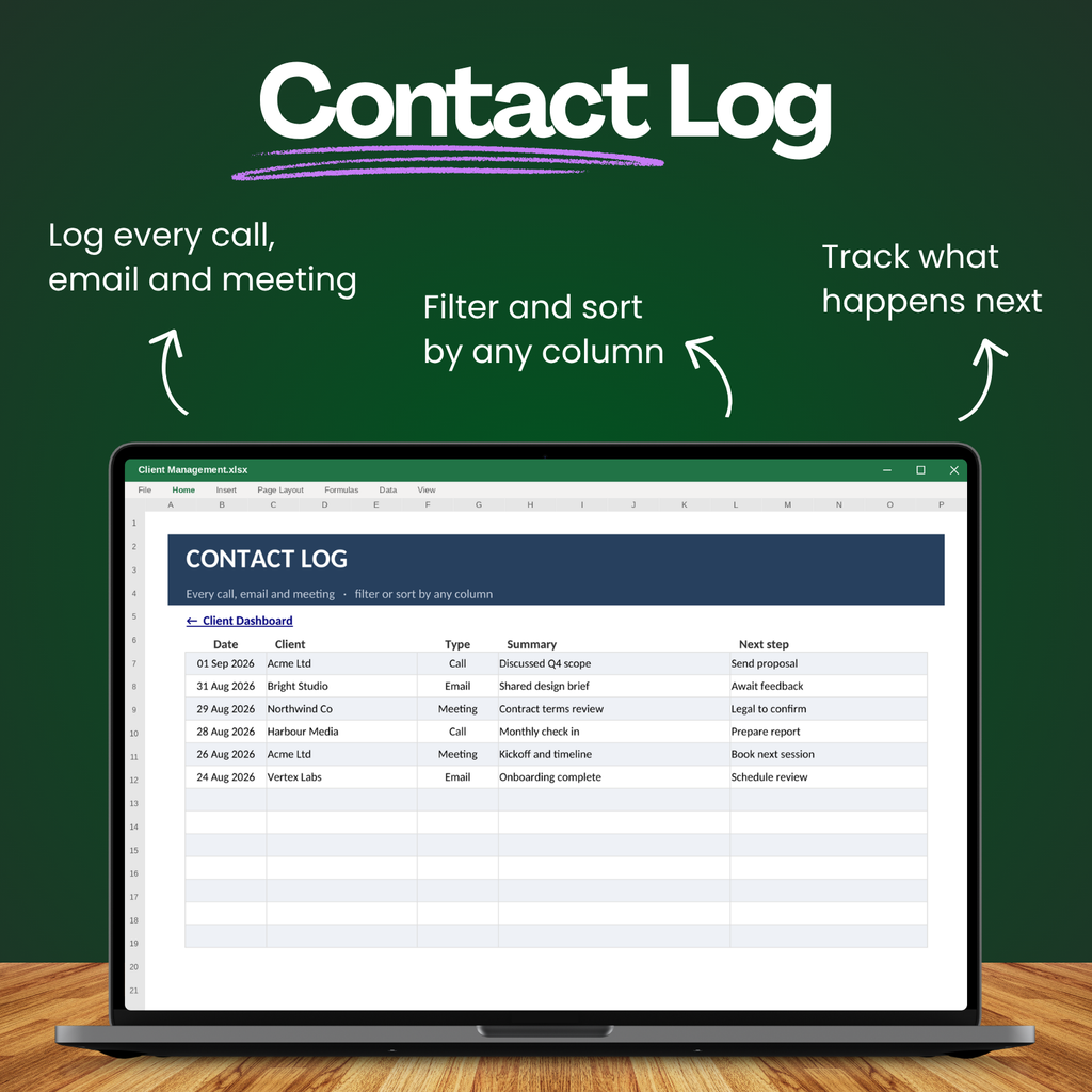 Excel & Sheets Client Management