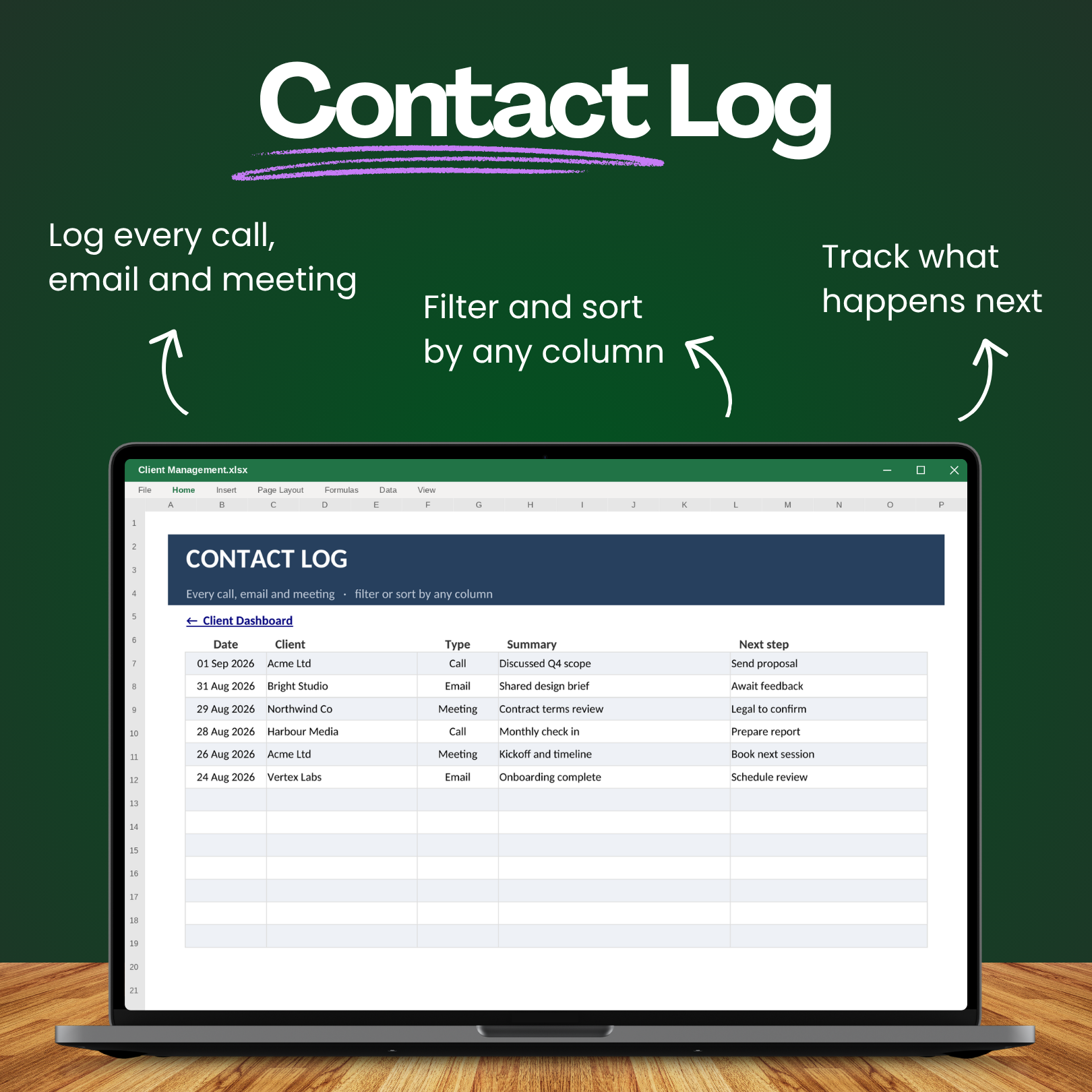 Excel & Sheets Client Management