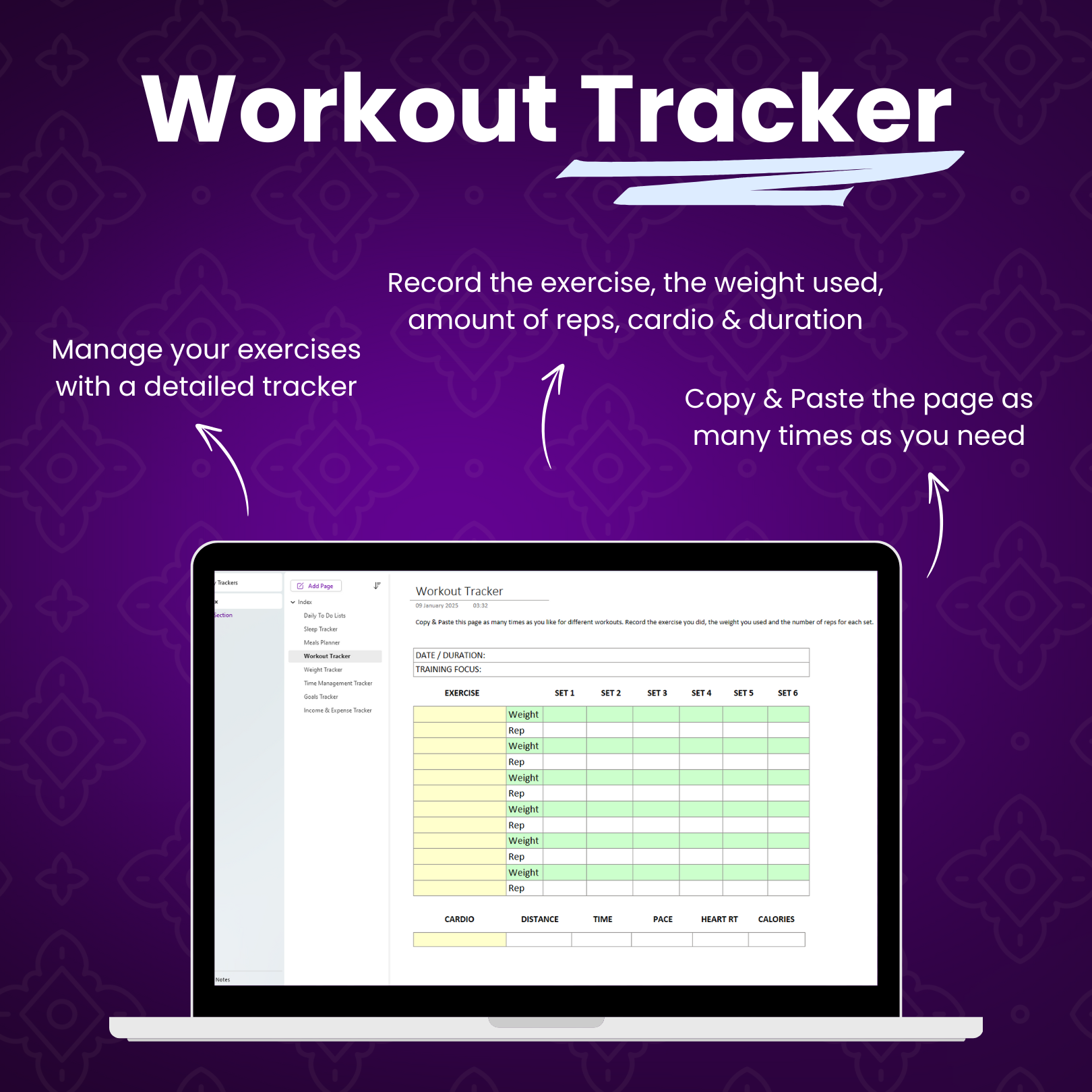 OneNote Daily Life Trackers Templates