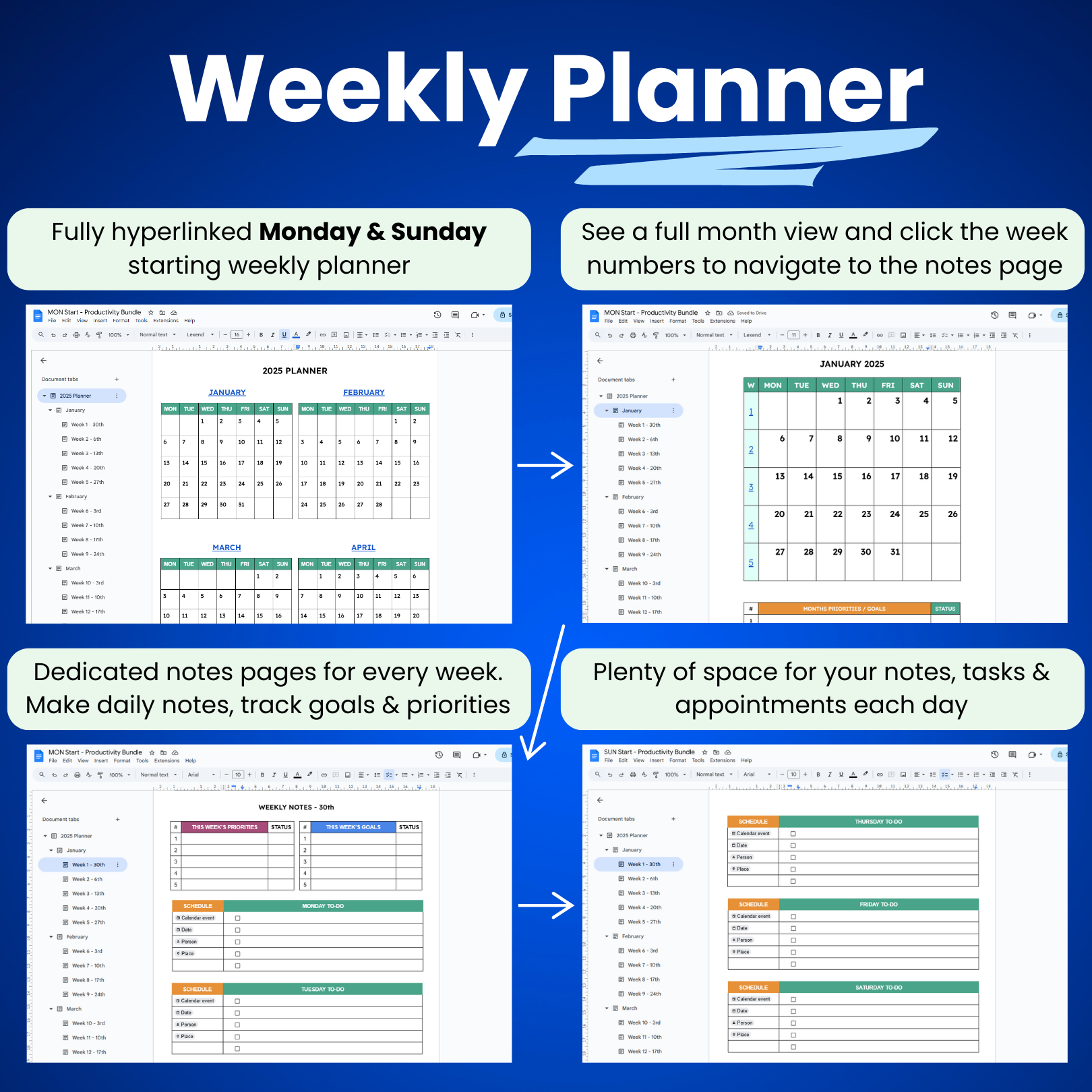 Google Docs Productivity Templates Bundle