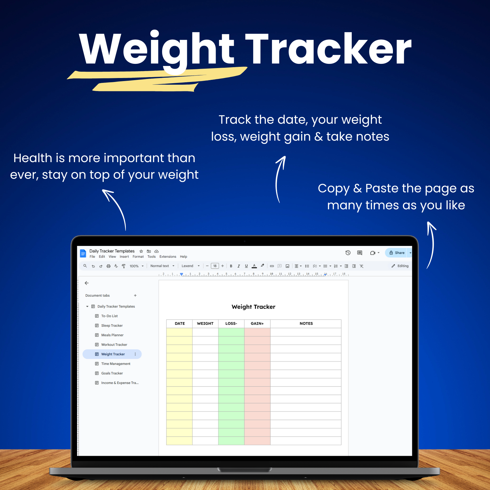 Google Docs Life Tracker Templates Bundle
