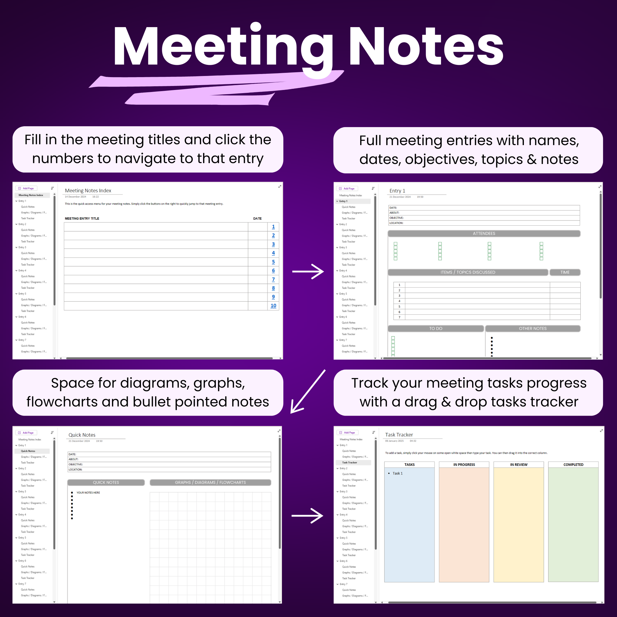 OneNote Productivity Templates Bundle 2025 & 2026