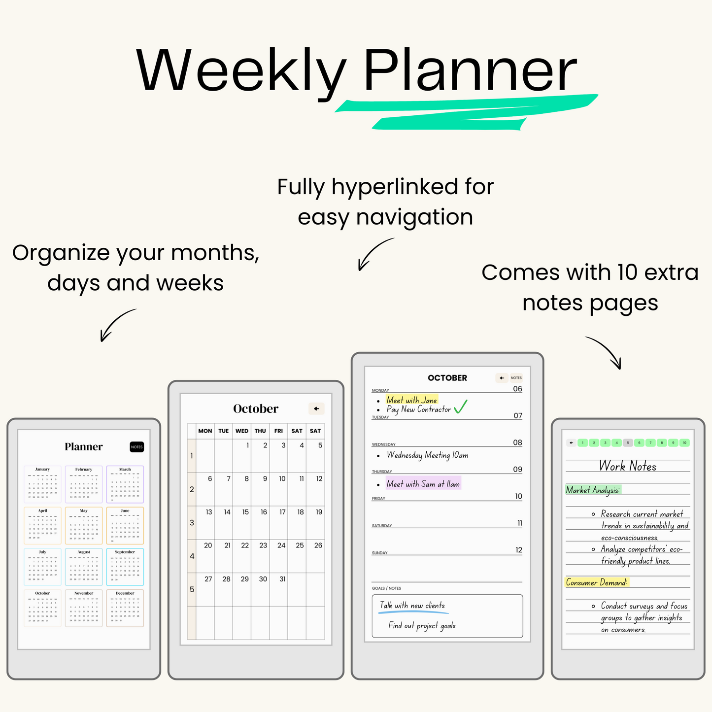 reMarkable Paper Pro Move - Productivity Templates Bundle