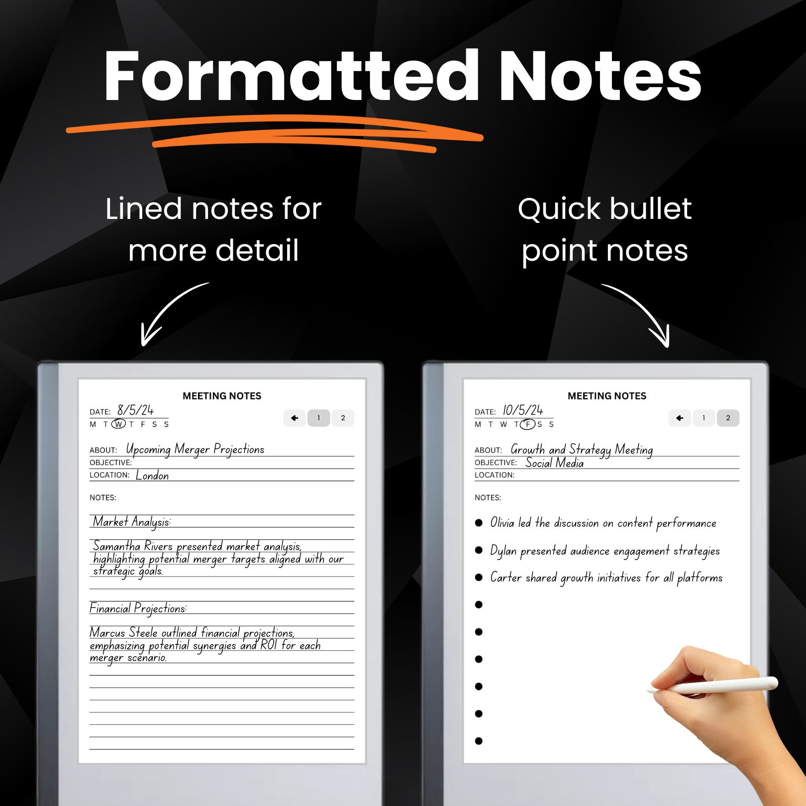 Meeting Notes for reMarkable