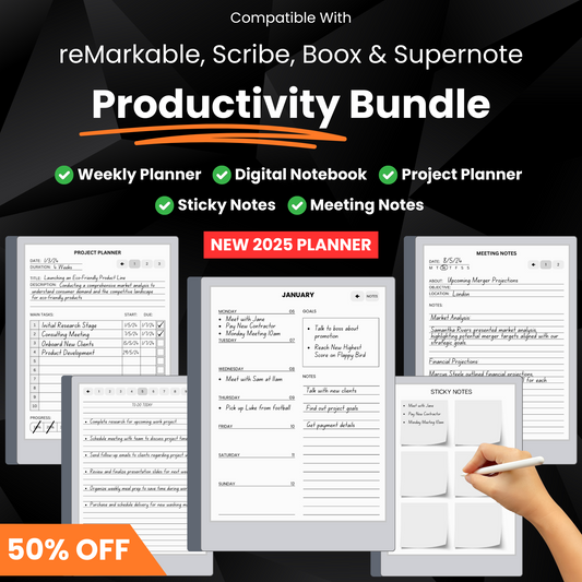 E ink Tablets Productivity Bundle 2024 + 2025