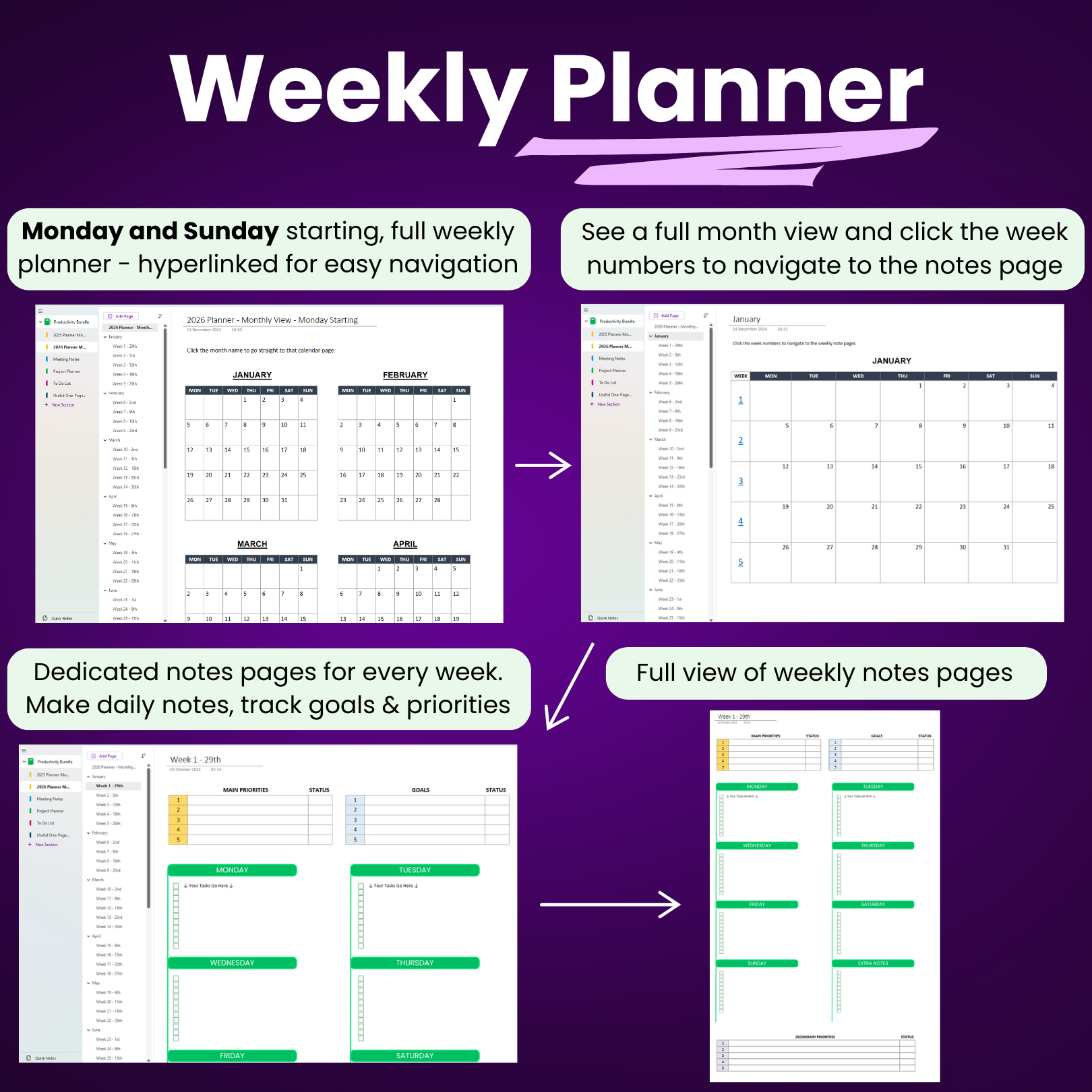 OneNote Productivity Templates Bundle