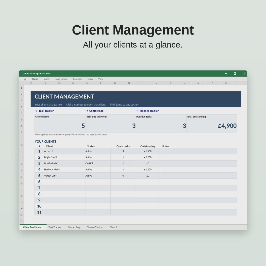 Excel & Sheets Client Management