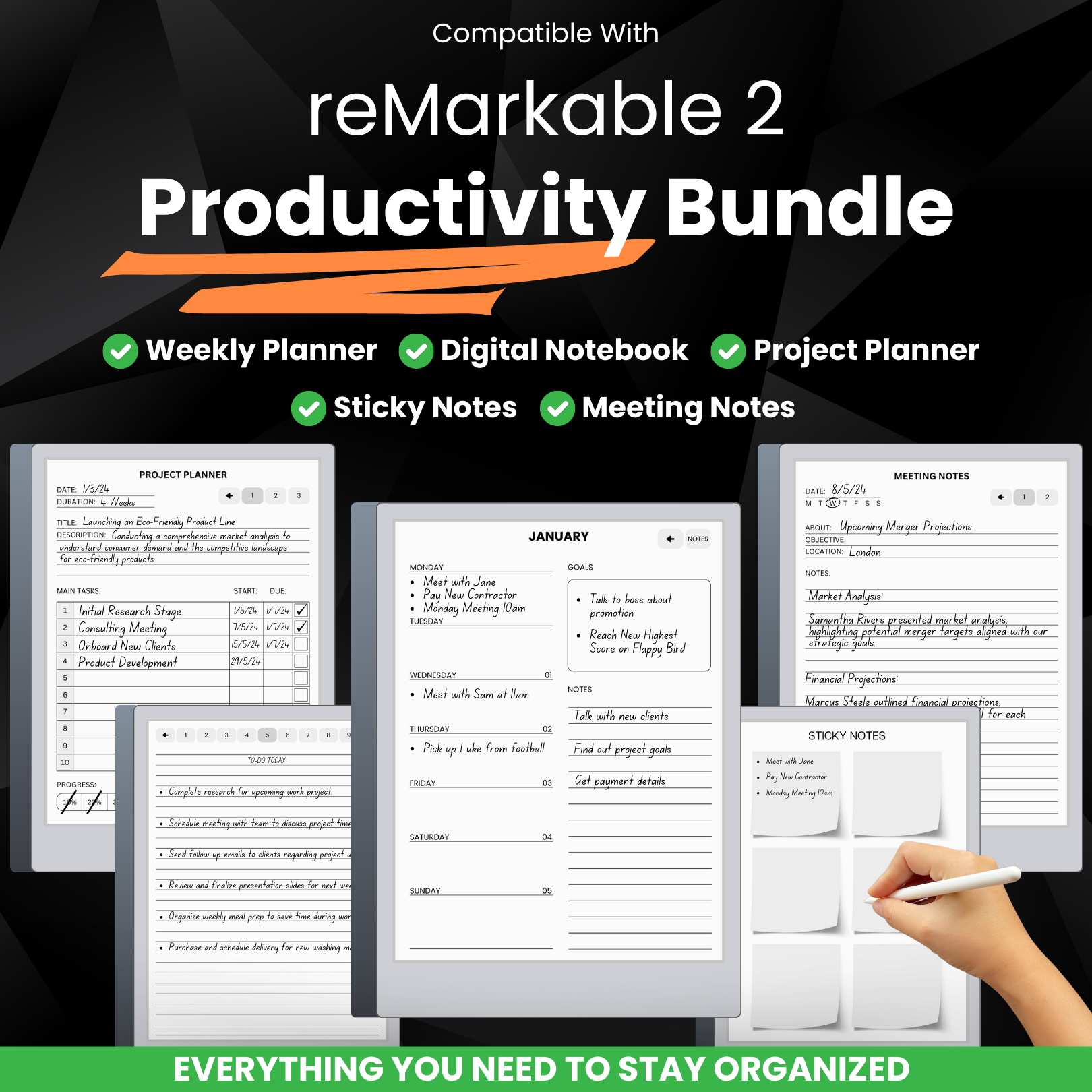 reMarkable Productivity Templates Bundle